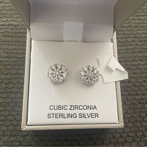 Cubic Zirconia Sterling Silver Earrings